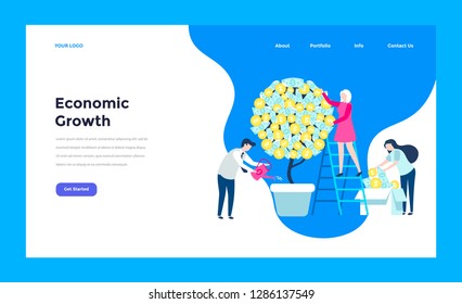 Web Design Landing page template. Modern flat design concept of web page design for website and mobile website. Vector illustration concept