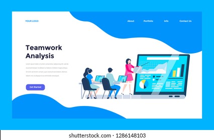 Web Design Landing page template. Modern flat design concept of web page design for website and mobile website. Vector illustration concept