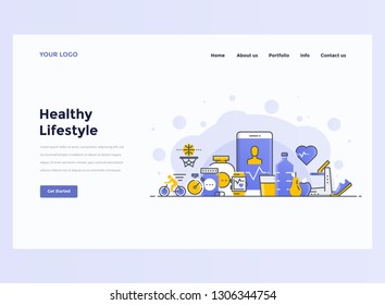 Web Design Landing page template. Modern flat design concept of web page design for website and mobile website. Vector illustration concept