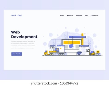 Web Design Landing page template. Modern flat design concept of web page design for website and mobile website. Vector illustration concept