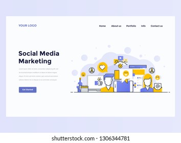 Web Design Landing page template. Modern flat design concept of web page design for website and mobile website. Vector illustration concept