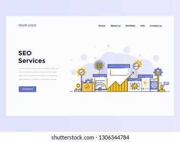 Web Design Landing page template. Modern flat design concept of web page design for website and mobile website. Vector illustration concept
