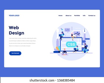 Web Design Landing page template. Modern flat design concept of web page design for website and mobile website. Vector illustration concept