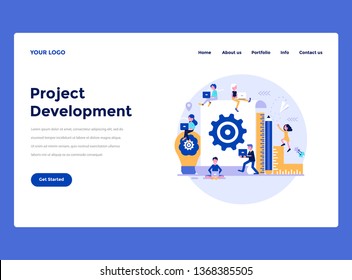 Web Design Landing page template. Modern flat design concept of web page design for website and mobile website. Vector illustration concept