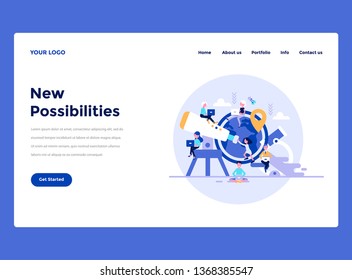 Web Design Landing page template. Modern flat design concept of web page design for website and mobile website. Vector illustration concept