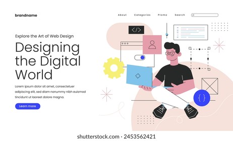 Web design landing page template vector design in eps 10