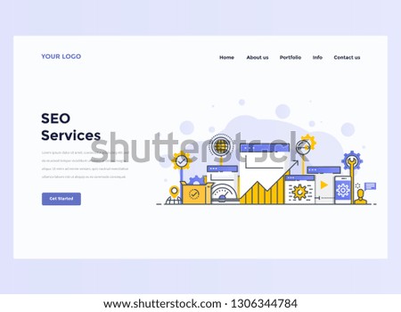 Web Design Landing page template. Modern flat design concept of web page design for website and mobile website. Vector illustration concept