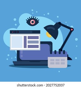 web design in laptop icons