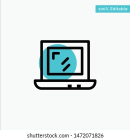 Web, Design, Laptop turquoise highlight circle point Vector icon