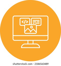 Web Design line circle icon vector image. Can also be used for web apps, mobile apps and print media.