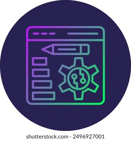 Web Design Line Gradient Icon Design