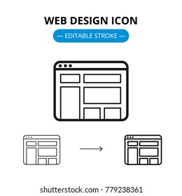 Web design line icon with editable stroke. Vector symbol