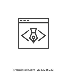 Web design line icon. linear style sign for mobile concept and web design. Website optimization outline vector icon. Symbol, logo illustration. Vector graphics
