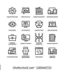 WEB DESIGN LINE ICON SET