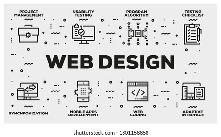 WEB DESIGN LINE ICON SET