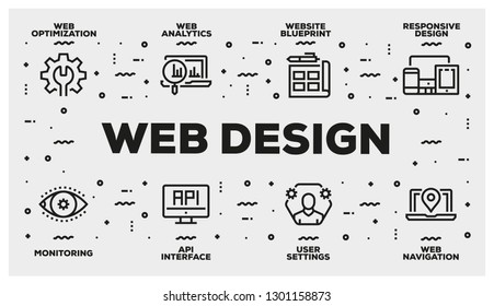 WEB DESIGN LINE ICON SET