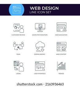Conjunto de iconos de línea de diseño web Apilamiento personalizable