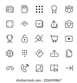 Web design line icon set stock vector