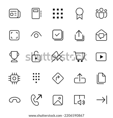 Web design line icon set stock vector