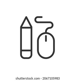 Web design line icon, sign or symbol. Premium pictogram in trendy outline style. Web design pixel perfect vector icon isolated on a white background. 