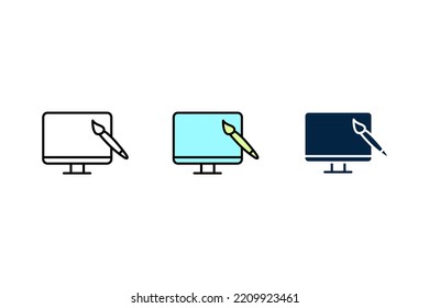 Web design line icon. Simple element illustration. Web design concept outline symbol design.