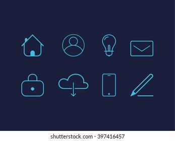 Web design line icons sent