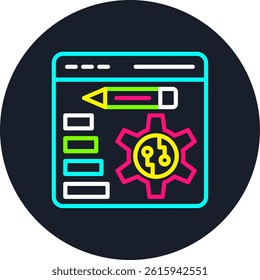 Web Design Line Multi Colour Circle