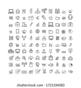 Web design linear business icons