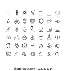 Conjunto de iconos de estado lineal de diseño web