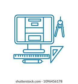 Web design linear icon concept. Web design line vector sign, symbol, illustration.