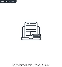Web design, linear style sign for mobile concept and web design. Symbol, logo illustration. Pixel perfect vector graphics