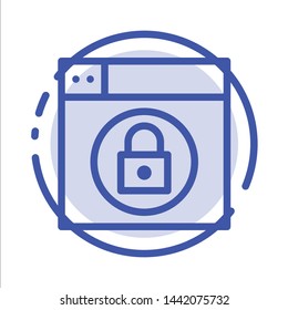 Web, Design, Lock Blue Dotted Line Line Icon