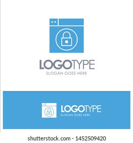 Web, Design, Lock Blue Solid Logo with place for tagline