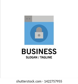 Web Design, Lock Business Logo Template. Flat Color