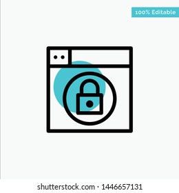 Web, Design, Lock turquoise highlight circle point Vector icon