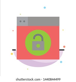 Web, Design, Lock, Unlock Abstract Flat Color Icon Template