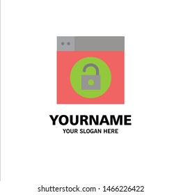Web, Design, Lock, Unlock Business Logo Template. Flat Color. Vector Icon Template background