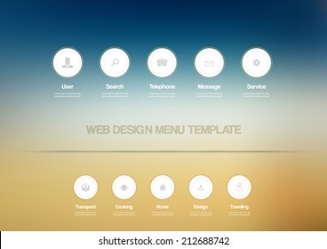 Web Design Menu Template Buttons Stock Vector (Royalty Free) 212688742 ...