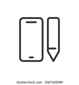 Web design minimal line icon. Web stroke symbol design. Web design sign isolated on a white background. Premium line icon.