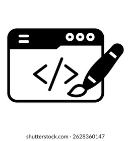 Web design mixed glyph icon. Simple vector icon design in glyph style. Editable vector format