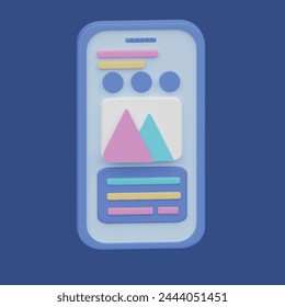 Web design and mobile application concept. Realistic 3d object cartoon style.