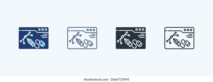 Webdesign-Auflistung mehrerer Stilsymbole