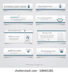 Web design navigation set. Vector