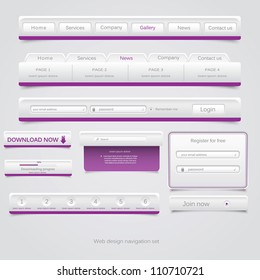 Web design navigation set Vector