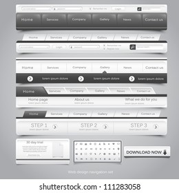 Web design navigation set Vector