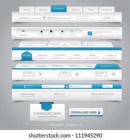 Web design navigation set. Vector