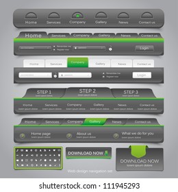 Web design navigation set. Vector