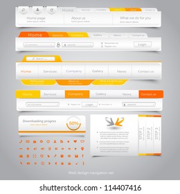 Web design navigation set. Vector