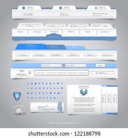 Web design navigation set. Vector