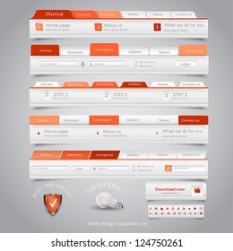 Web design navigation set. Vector